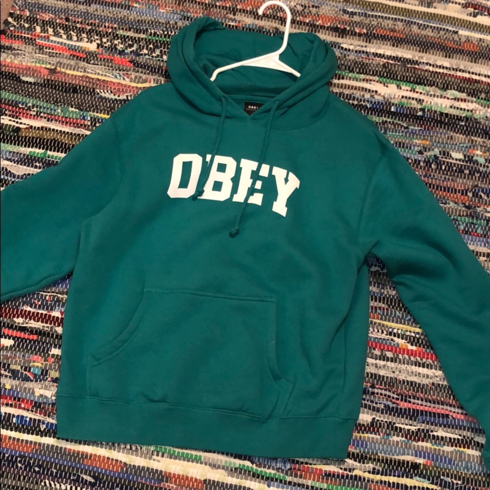 Teal zumiez OBEY hoodie